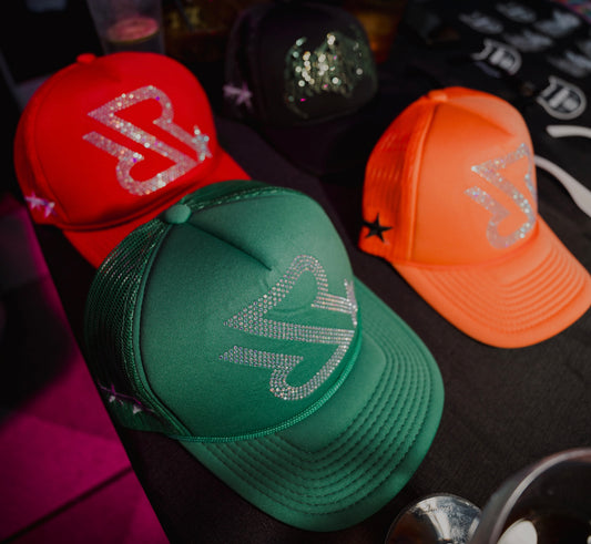 RR (Logo) Rhinestone Trucker Hats - Multi Color ways