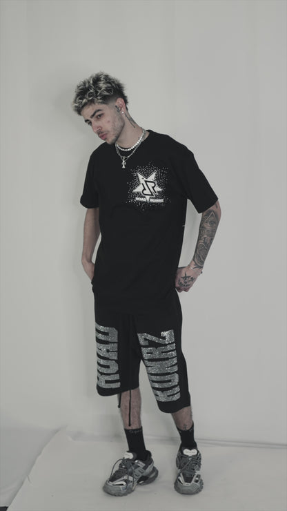 Sweat Shorts w/ Varsity Font RoadRunrz Rhinestones