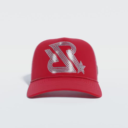 RR Star Rhinestone Trucker Hat (RED)
